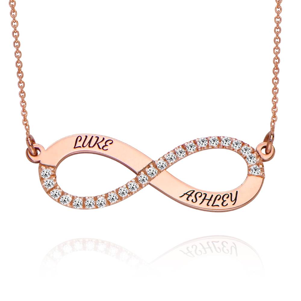Unendliche Liebe Infinity-Halskette mit 0,23 ct Diamanten - rosévergoldetes Sterlingsilber-5 Produktfoto