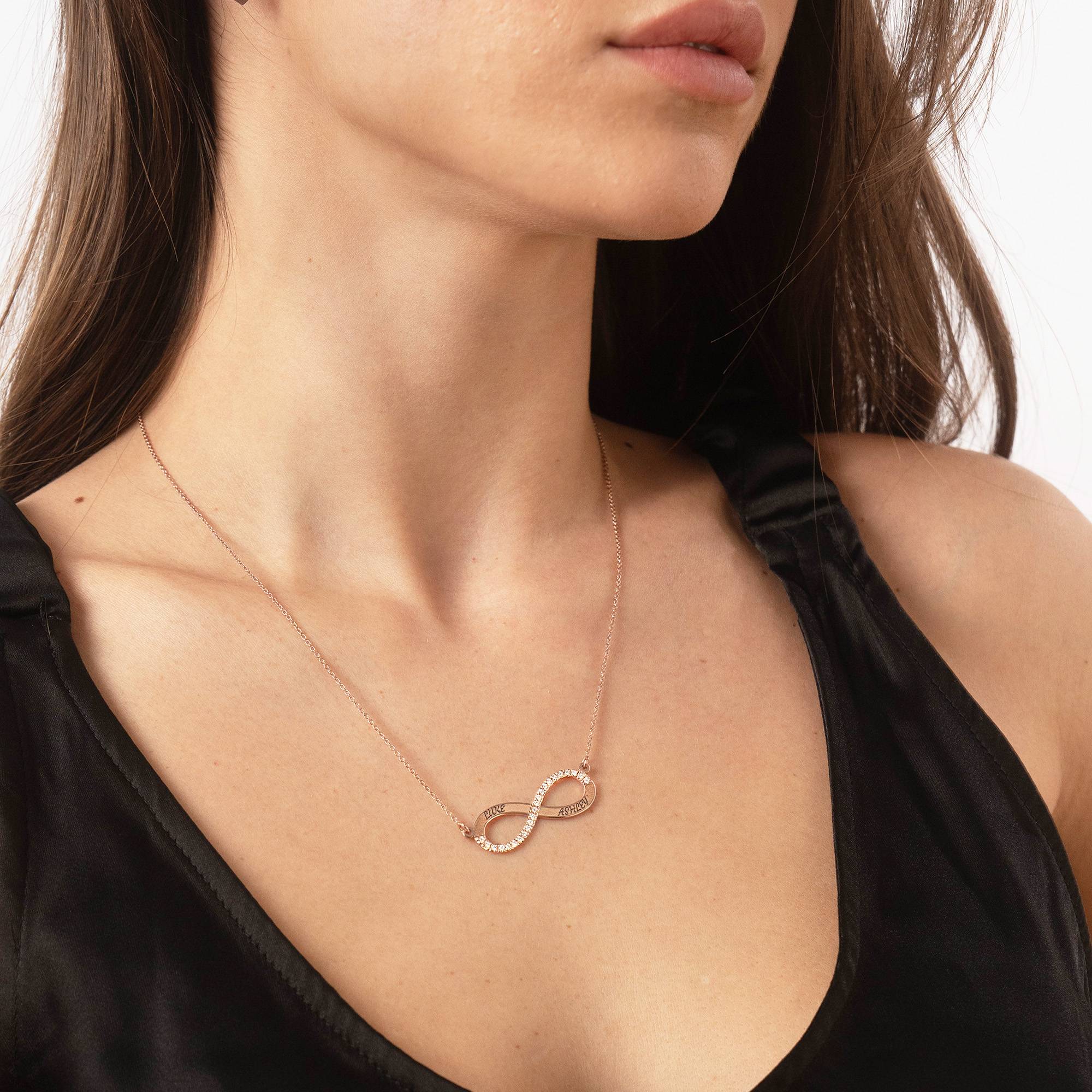 Unendliche Liebe Infinity-Halskette mit 0,23 ct Diamanten - rosévergoldetes Sterlingsilber-3 Produktfoto