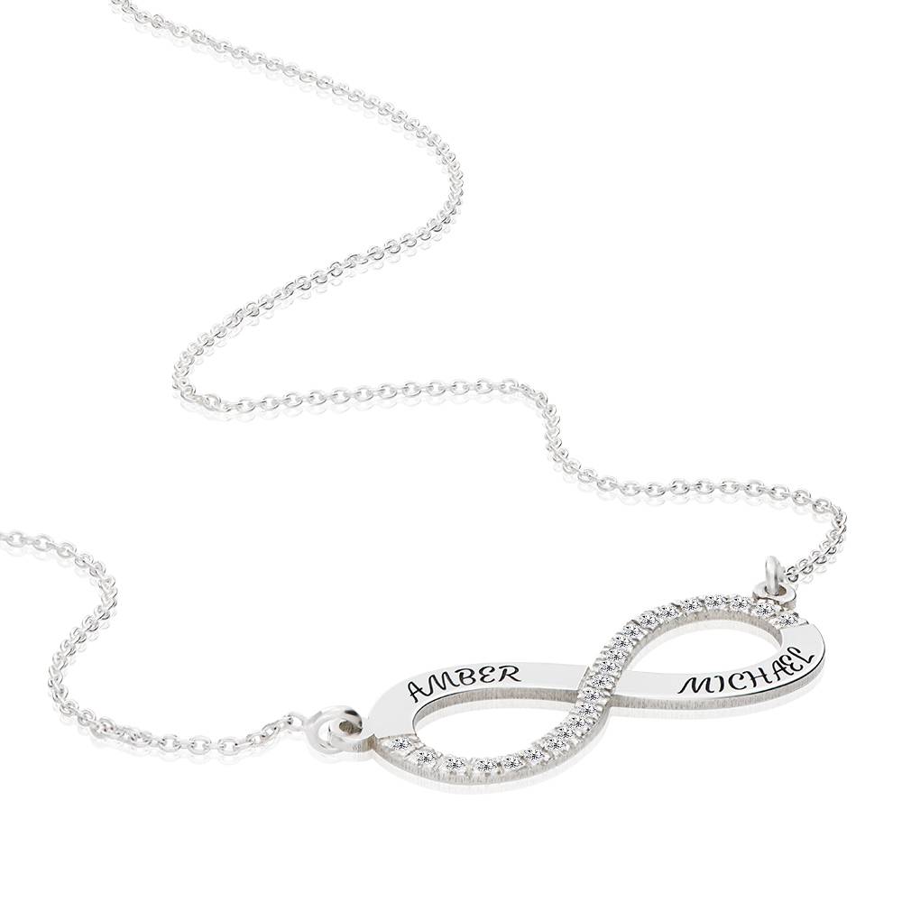 Unendliche Liebe Infinity-Halskette mit 0,23 ct Diamanten - 925er Sterlingsilber-6 Produktfoto