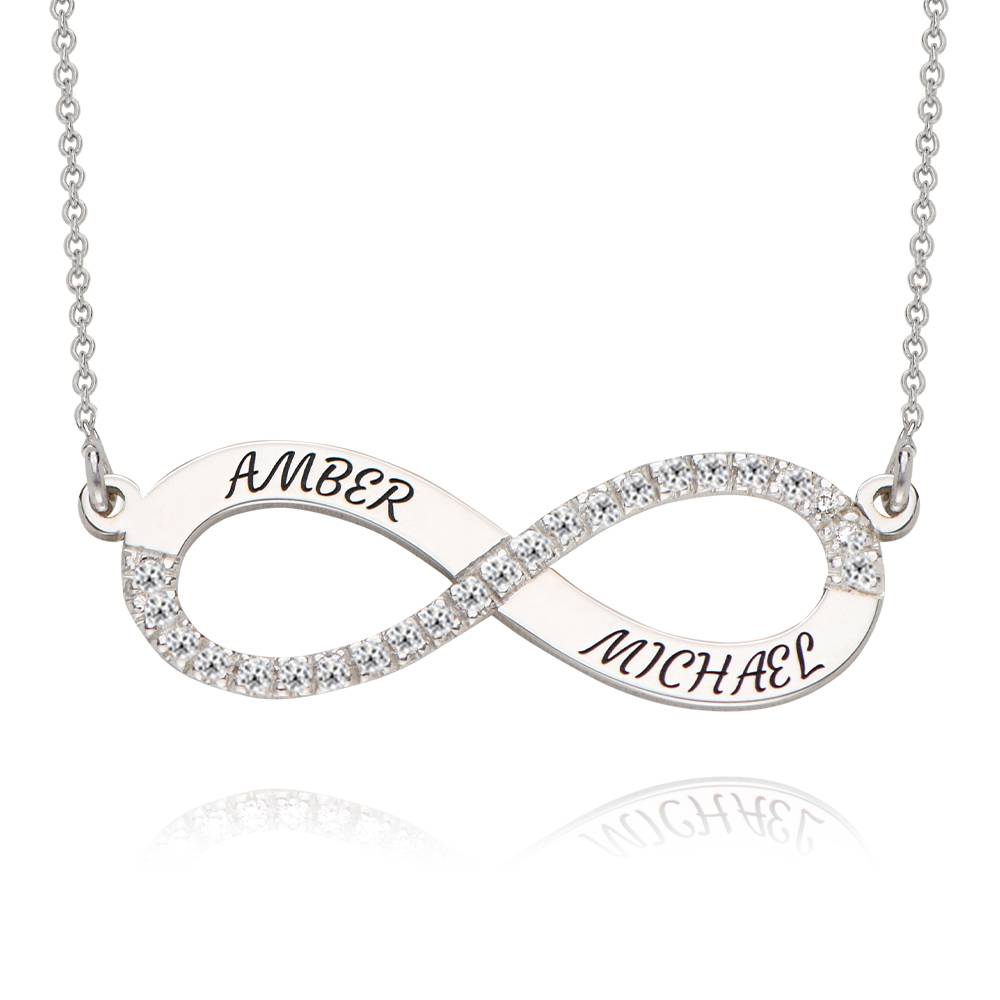 Unendliche Liebe Infinity-Halskette mit 0,23 ct Diamanten - 925er Sterlingsilber-4 Produktfoto
