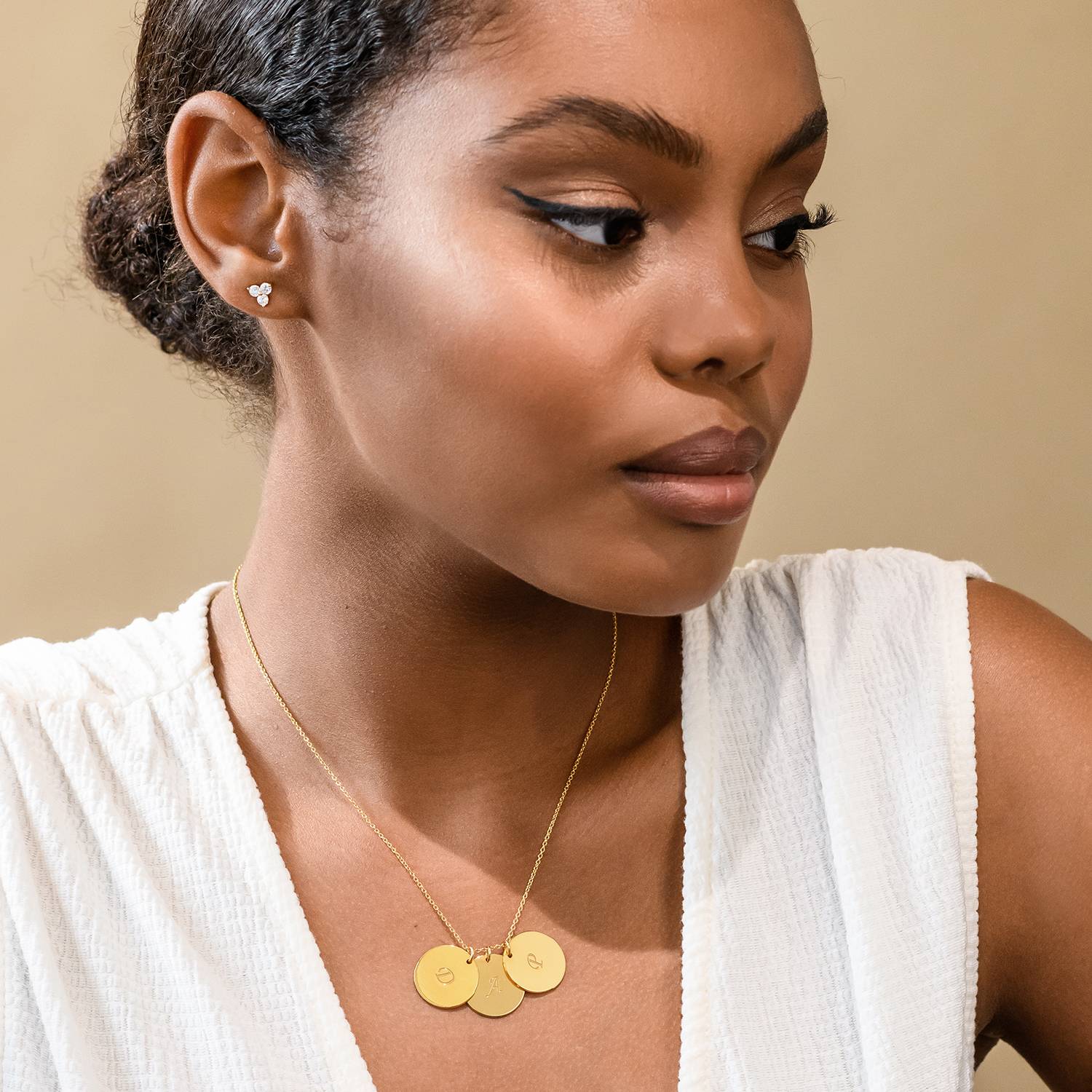 Mutterkette mit personalisierten Initial-Anhängern - Gold-Vermeil-4 Mutterkette mit personalisierten Initial-Anhängern - Gold-Vermeil-4 Produktfoto