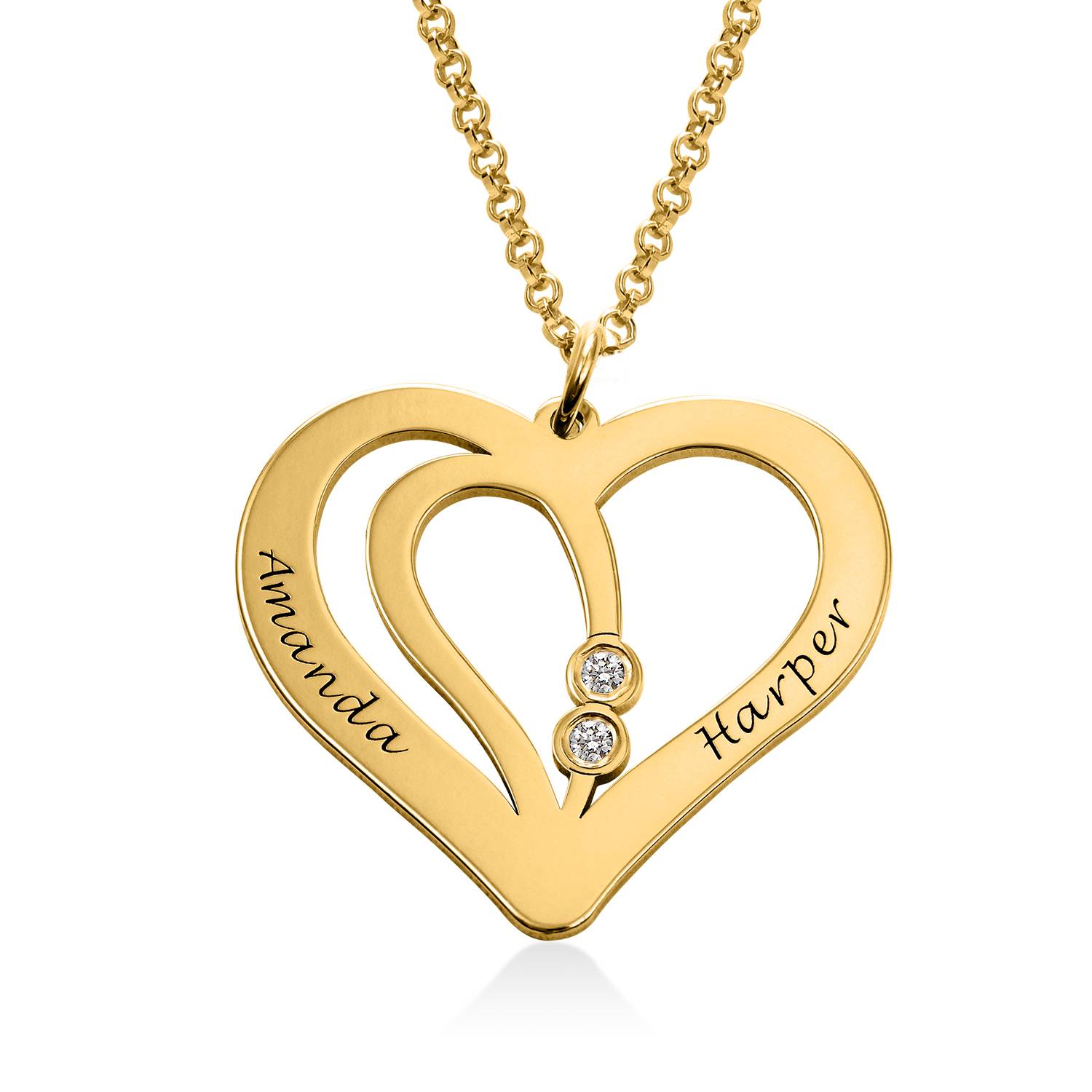 Gravierbare Pärchenkette mit Diamanten - Gold-Vermeil-2 Gravierbare Pärchenkette mit Diamanten - Gold-Vermeil-2 Produktfoto