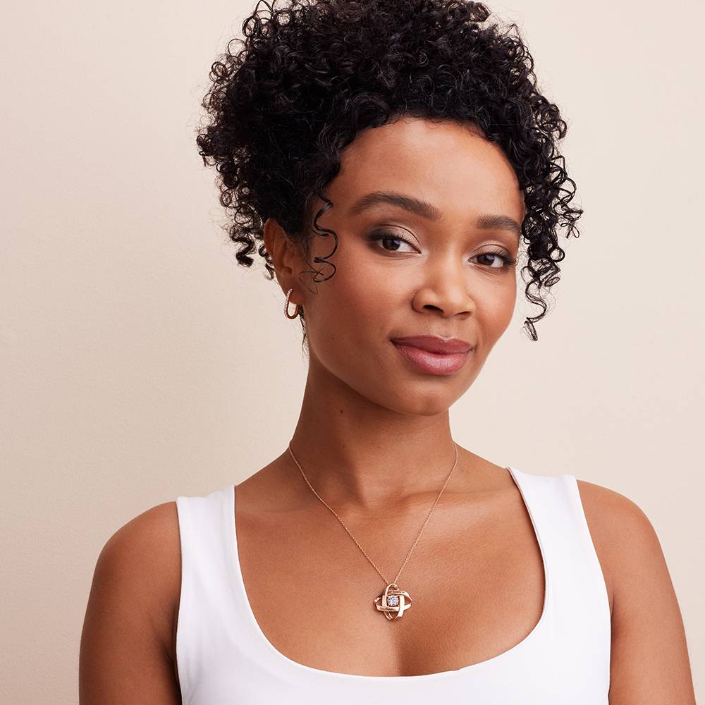 Galaxy Halskette mit Zirkonia - rosévergoldetes Sterlingsilber-2 Produktfoto