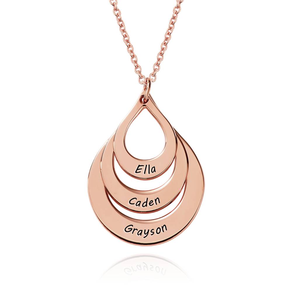 Tropfenförmige Familienkette mit Gravur - rosévergoldetes Sterlingsilber-3 Tropfenförmige Familienkette mit Gravur - rosévergoldetes Sterlingsilber-3 Produktfoto