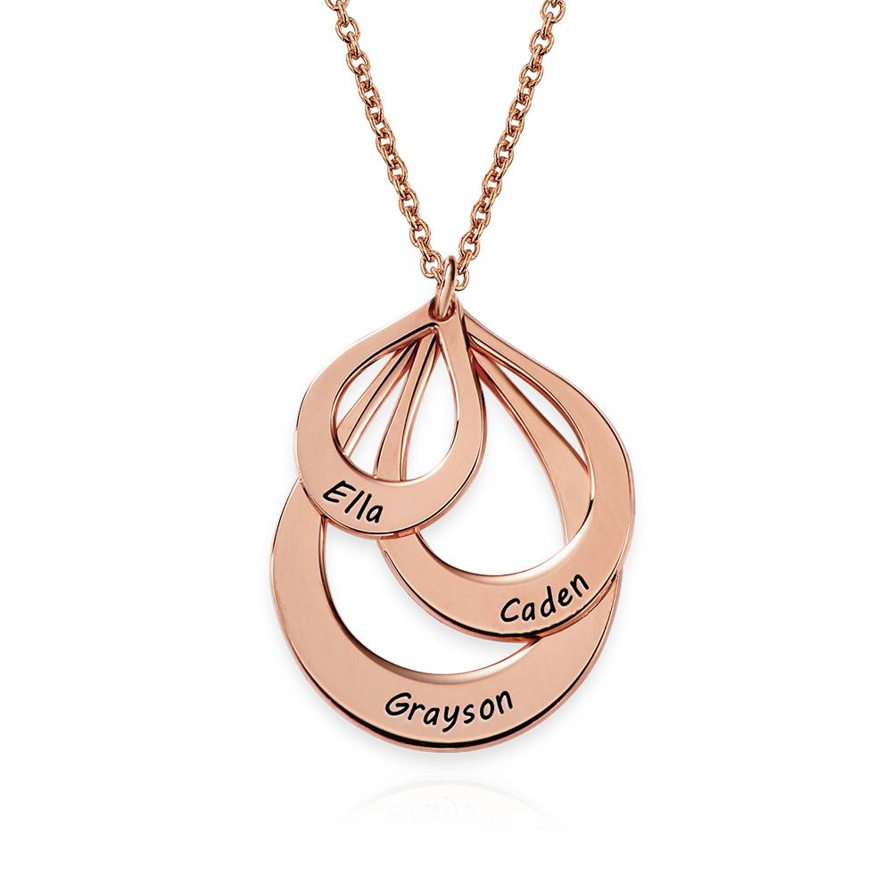 Tropfenförmige Familienkette mit Gravur - rosévergoldetes Sterlingsilber-4 Tropfenförmige Familienkette mit Gravur - rosévergoldetes Sterlingsilber-4 Produktfoto