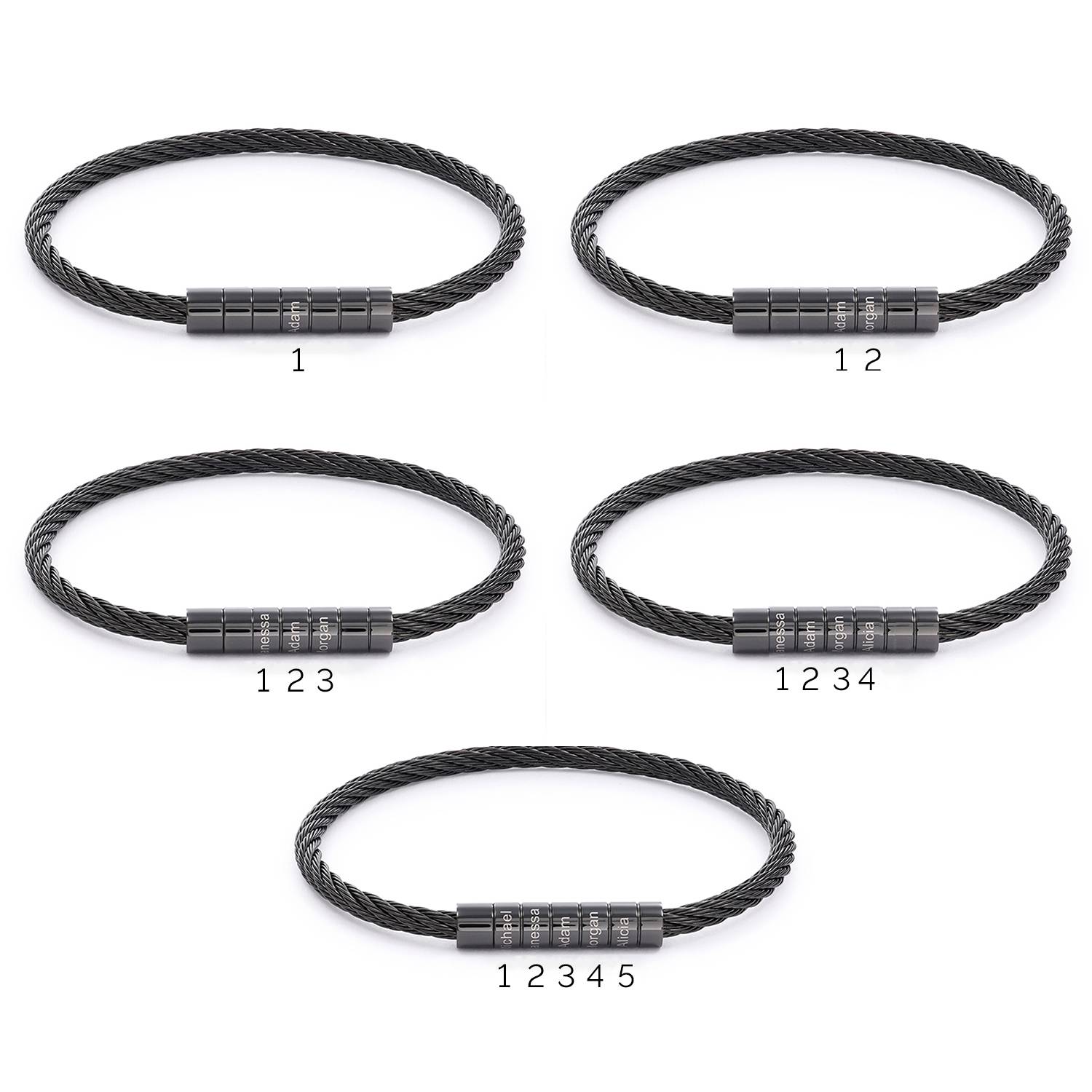 Gravierbares Twist Armband - schwarzer Edelstahl-2 Produktfoto