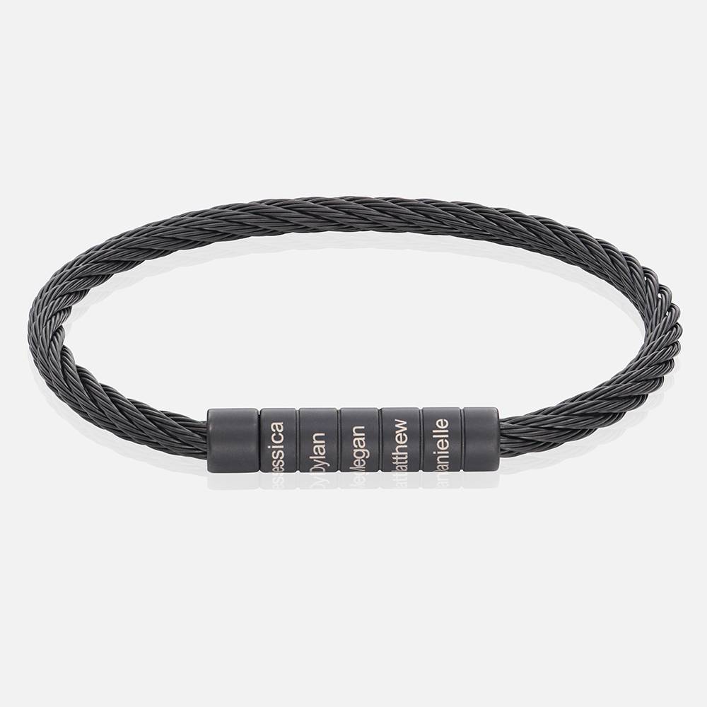 Gravierbares Twist Armband - schwarzer Edelstahl-1 Produktfoto