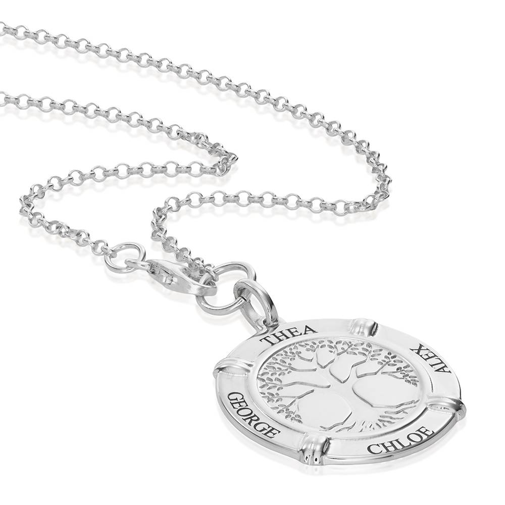 Family Roots Halskette mit gravierten Namen - 925er Sterlingsilber-1 Produktfoto