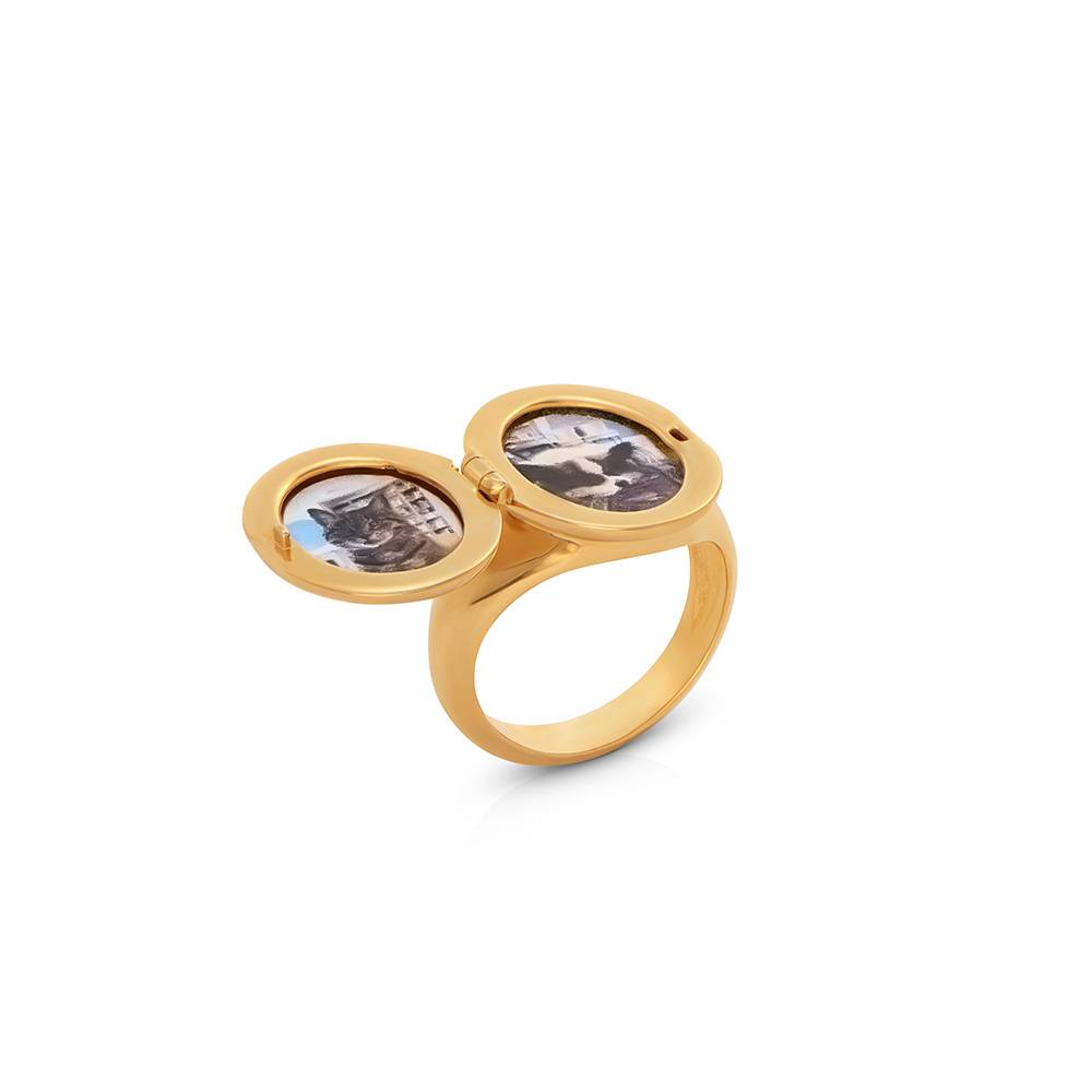 Pinky-Ring mit Initiale und Foto Für immer verbunden - Vergoldet-5 Produktfoto