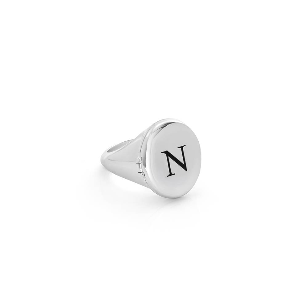 Pinky-Ring mit Initiale und Foto Für immer verbunden - Silber-2 Produktfoto