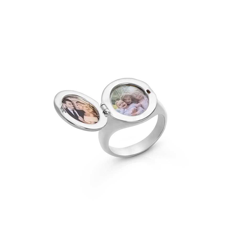 Pinky-Ring mit Initiale und Foto Für immer verbunden - Silber-5 Produktfoto