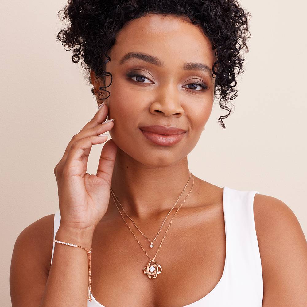Galaxy Halskette mit Zirkonia - Roségold-Vermeil-4 Produktfoto
