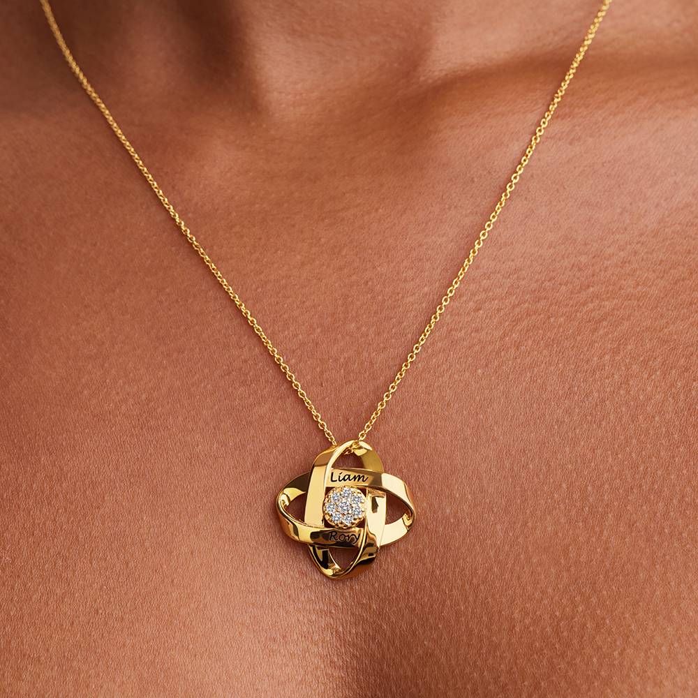 Galaxy Halskette mit 0,19 ct Diamanten - vergoldetes Sterlingsilber-4 Produktfoto