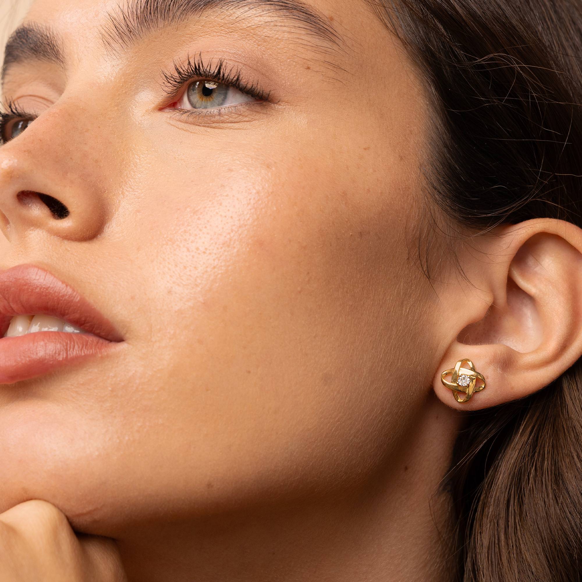 Galaxy Ohrstecker mit Zirkonia - Gold-Vermeil-3 Produktfoto