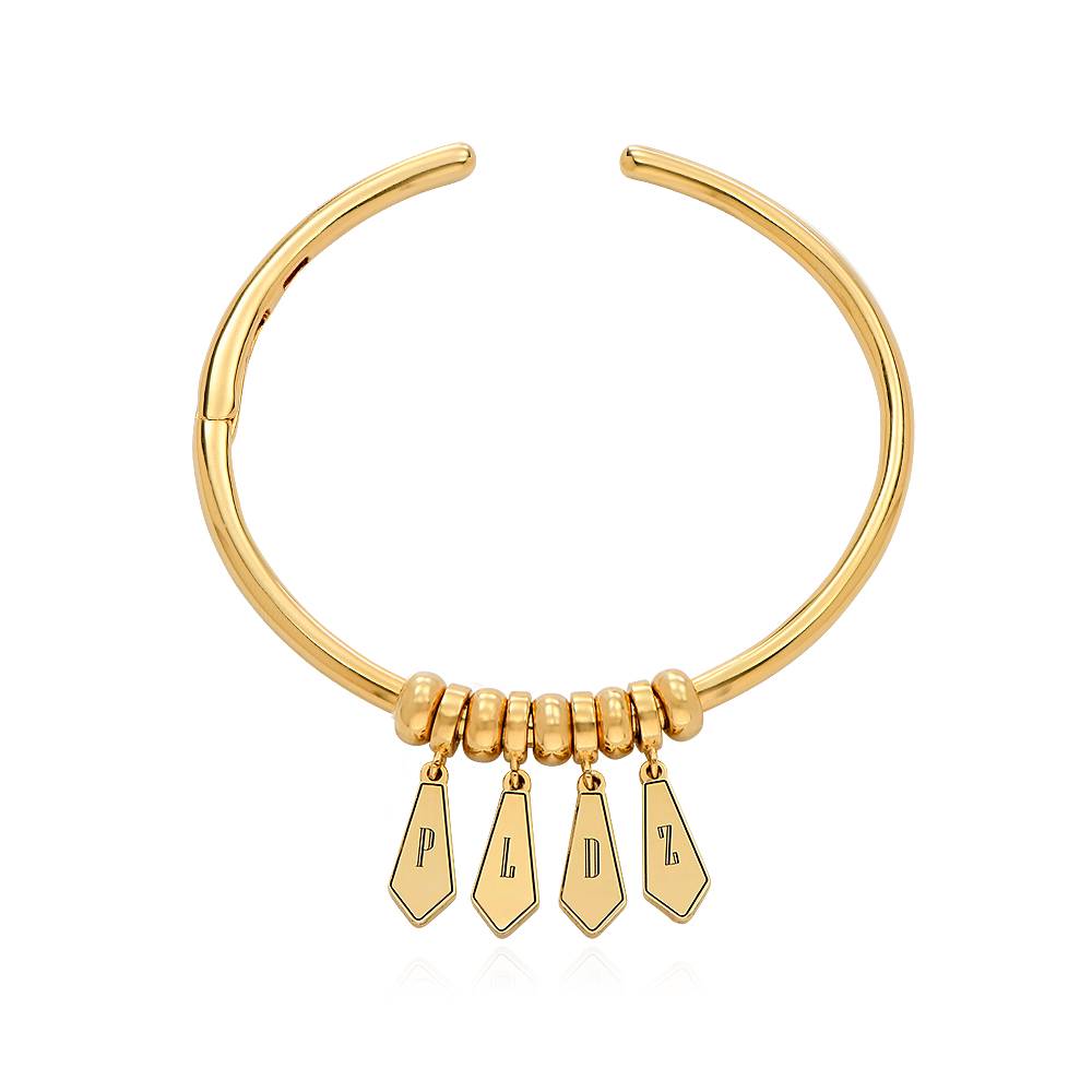 Gia Initial Armreif mit Tropfen-Anhängern - Gold-Vermeil-3 Gia Initial Armreif mit Tropfen-Anhängern - Gold-Vermeil-3 Produktfoto