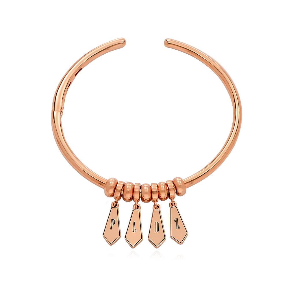 Gia Initial Armreif mit Tropfen-Anhängern - rosévergoldetes Sterlingsilber-1 Gia Initial Armreif mit Tropfen-Anhängern - rosévergoldetes Sterlingsilber-1 Produktfoto