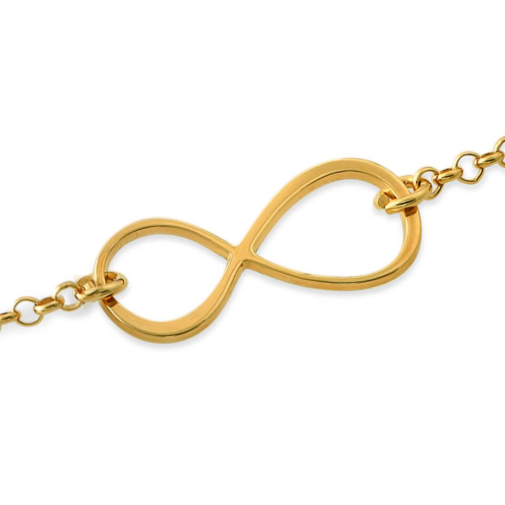 Armband / Fußkettchen mit Unendlichkeitssymbol - vergoldetes Sterlingsilber-3 Produktfoto
