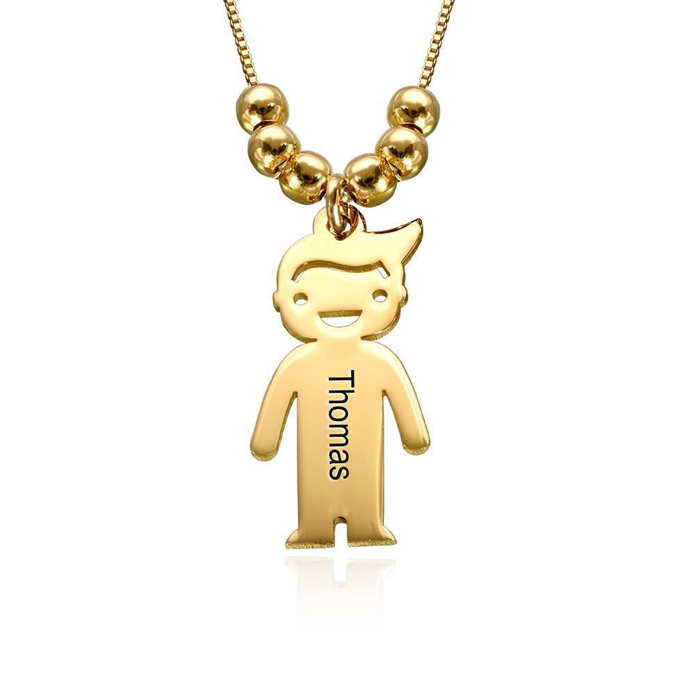 Mutterkette mit gravierbaren Kinder-Charms - Gold-Vermeil-6 Produktfoto
