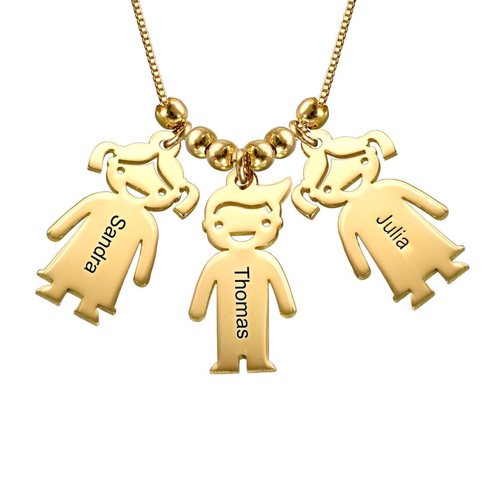 Mutterkette mit gravierbaren Kinder-Charms - Gold-Vermeil-4 Produktfoto