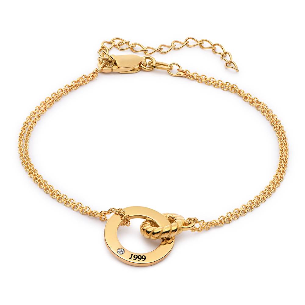 Grace Armband mit verflochtenen Ringen und Diamant - Vergoldet-4 Grace Armband mit verflochtenen Ringen und Diamant - Vergoldet-4 Produktfoto