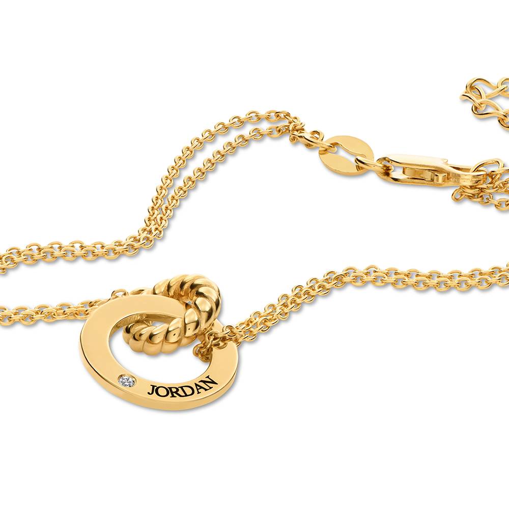 Grace Armband mit verflochtenen Ringen und Diamant - Vergoldet-3 Grace Armband mit verflochtenen Ringen und Diamant - Vergoldet-3 Produktfoto