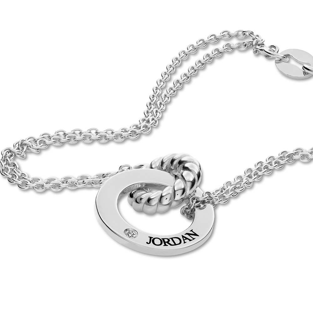 Grace Armband mit verflochtenen Ringen und Diamant - in Silber-7 Grace Armband mit verflochtenen Ringen und Diamant - in Silber-7 Produktfoto
