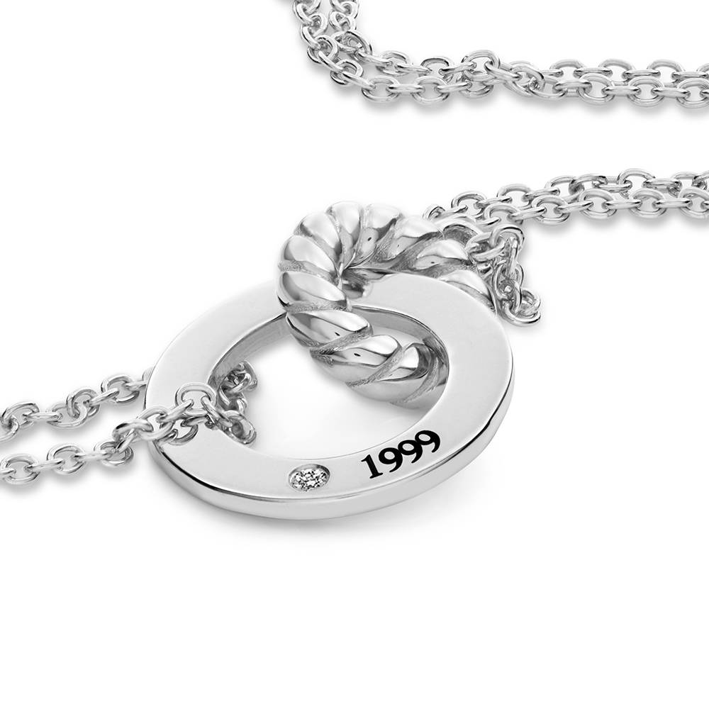 Grace Armband mit verflochtenen Ringen und Diamant - in Silber-6 Grace Armband mit verflochtenen Ringen und Diamant - in Silber-6 Produktfoto