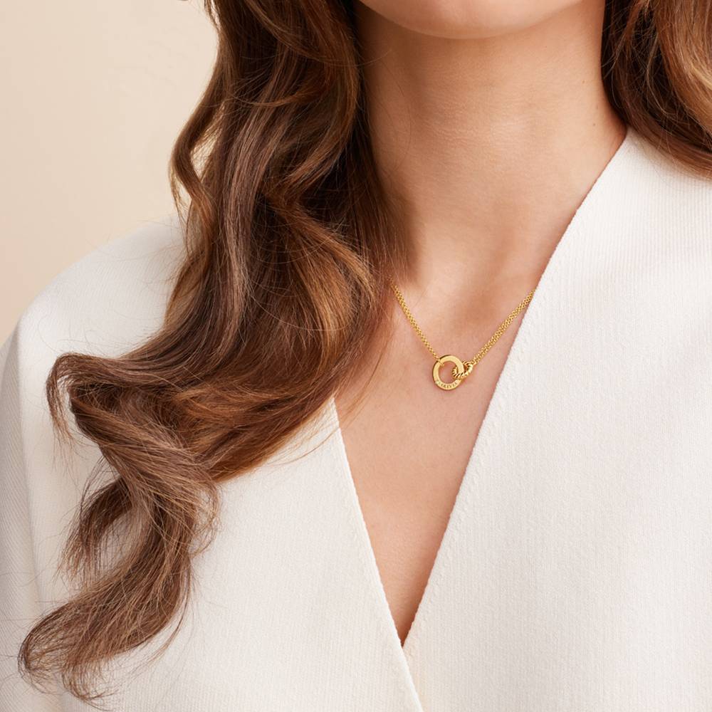 Grace Halskette mit verflochtenen Ringen und Diamant - Gold-Vermeil-4 Produktfoto