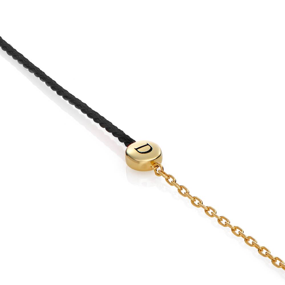 Halb und Halb schwarzes Initialarmband mit Diamant - vergoldetes Sterlingsilber-5 Halb und Halb schwarzes Initialarmband mit Diamant - vergoldetes Sterlingsilber-5 Produktfoto
