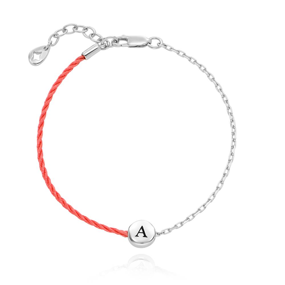 Halb und Halb pinkes Initialarmband mit Diamant - 925er Sterlingsilber-4 Halb und Halb pinkes Initialarmband mit Diamant - 925er Sterlingsilber-4 Produktfoto