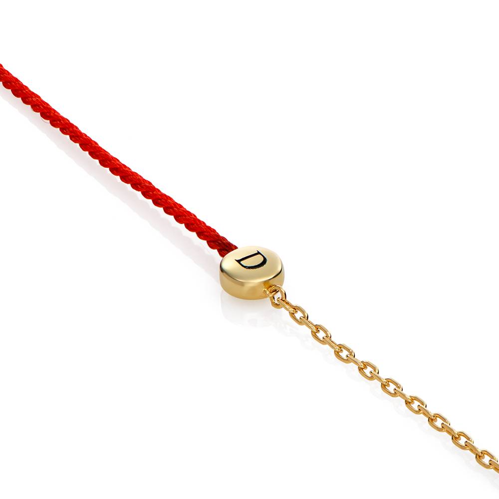Halb und Halb rotes Initialarmband mit Diamant - vergoldetes Sterlingsilber-6 Produktfoto