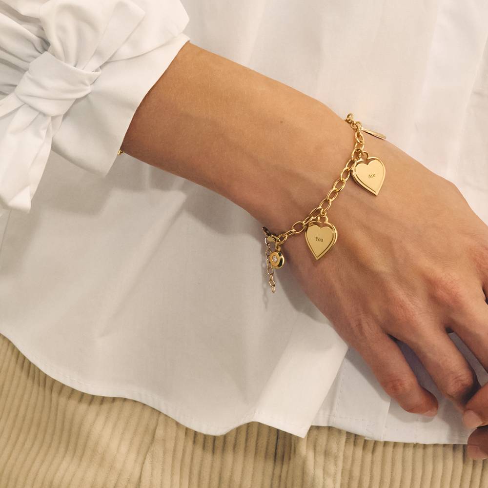 Von Herz zu Herz – Gravurarmband mit Diamant - Vergoldet-2 Produktfoto