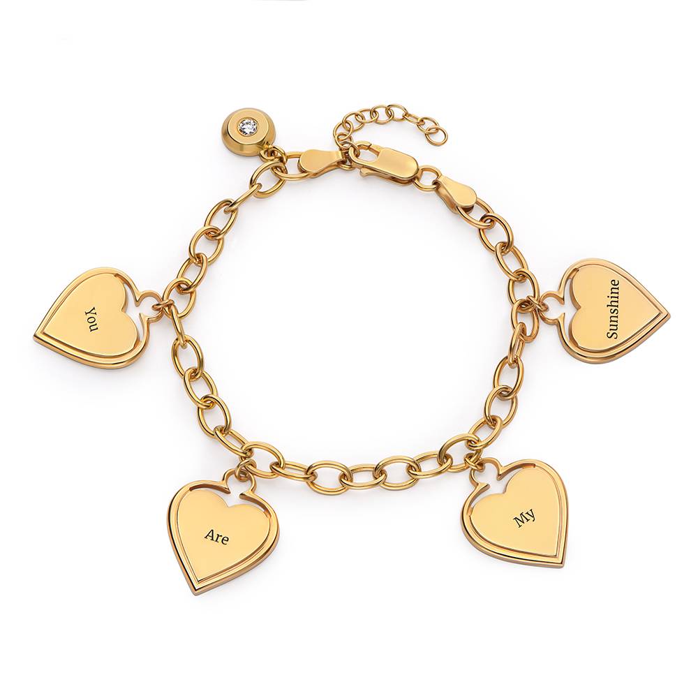 Von Herz zu Herz – Gravurarmband mit Diamant - Vergoldet-3 Produktfoto