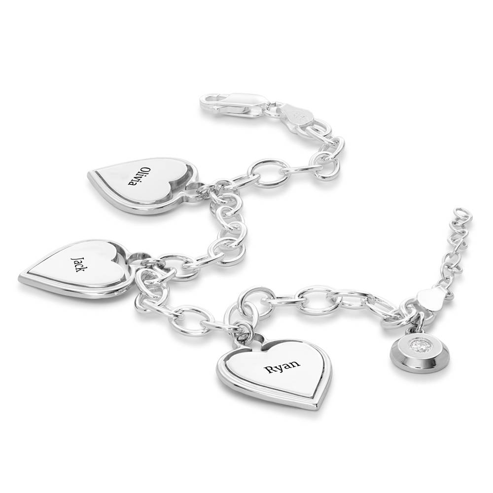 Von Herz zu Herz – Gravurarmband mit Diamant - Silber-3 Produktfoto