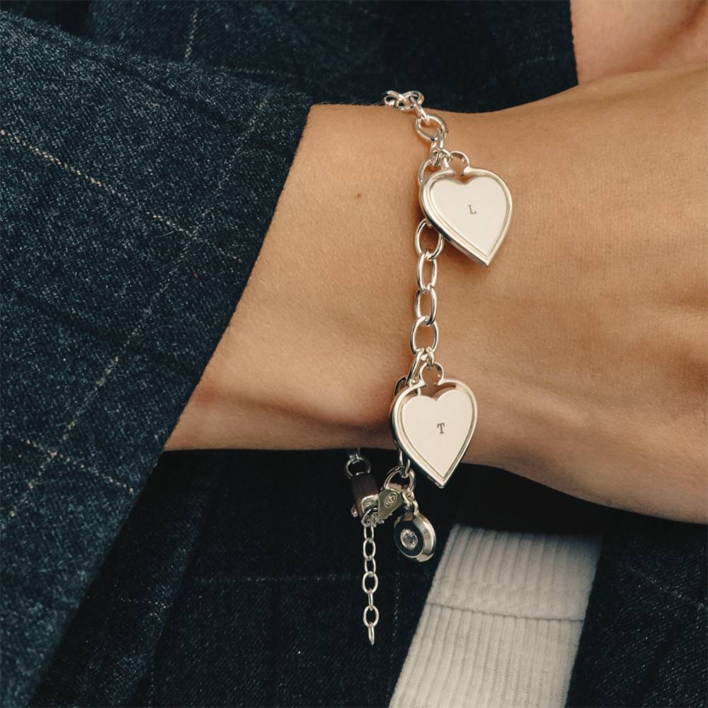 Von Herz zu Herz – Gravurarmband mit Diamant - Silber-2 Produktfoto