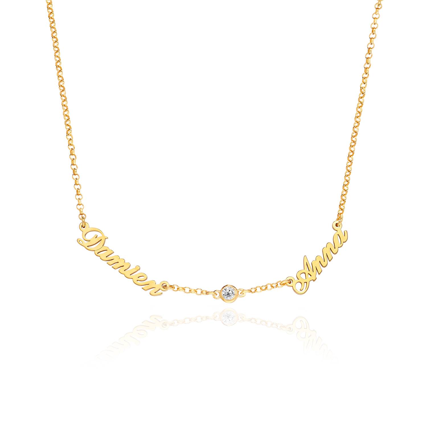 Heritage Halskette mit mehreren Namen und 0,10 ct Diamanten - in Vergoldung-6 Produktfoto
