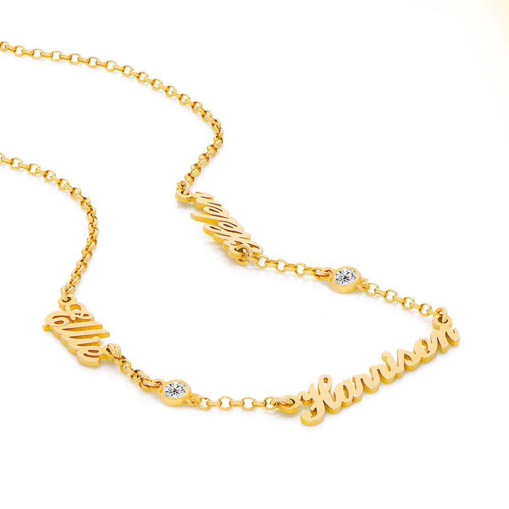 Heritage Halskette mit mehreren Namen und 0,10 ct Diamanten - 750er Gold-Vermeil-6 Heritage Halskette mit mehreren Namen und 0,10 ct Diamanten - 750er Gold-Vermeil-6 Produktfoto