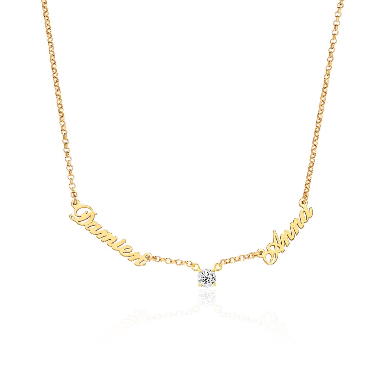 Heritage Halskette mit mehreren Namen und 0,30 ct Diamanten - vergoldetes Sterlingsilber-4 Produktfoto
