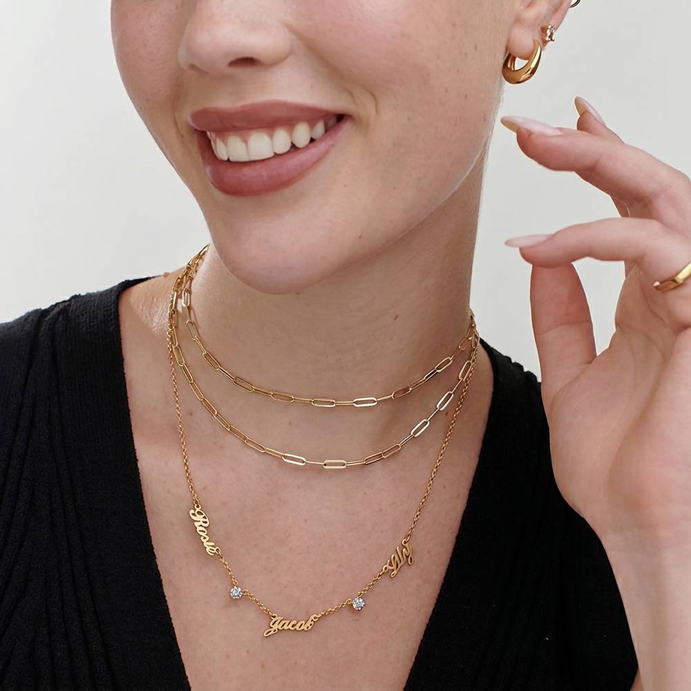 Heritage Halskette mit mehreren Namen und 0,30 ct Diamanten - Gold-Vermeil-2 Heritage Halskette mit mehreren Namen und 0,30 ct Diamanten - Gold-Vermeil-2 Produktfoto