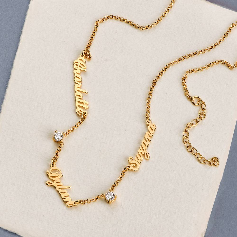 Heritage Halskette mit mehreren Namen und 0,30 ct Diamanten - Gold-Vermeil-4 Heritage Halskette mit mehreren Namen und 0,30 ct Diamanten - Gold-Vermeil-4 Produktfoto