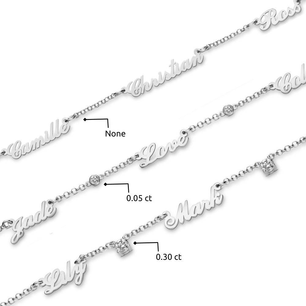 Heritage Halskette mit mehreren Namen und 0,30 ct Diamanten - 925er Sterlingsilber-5 Produktfoto