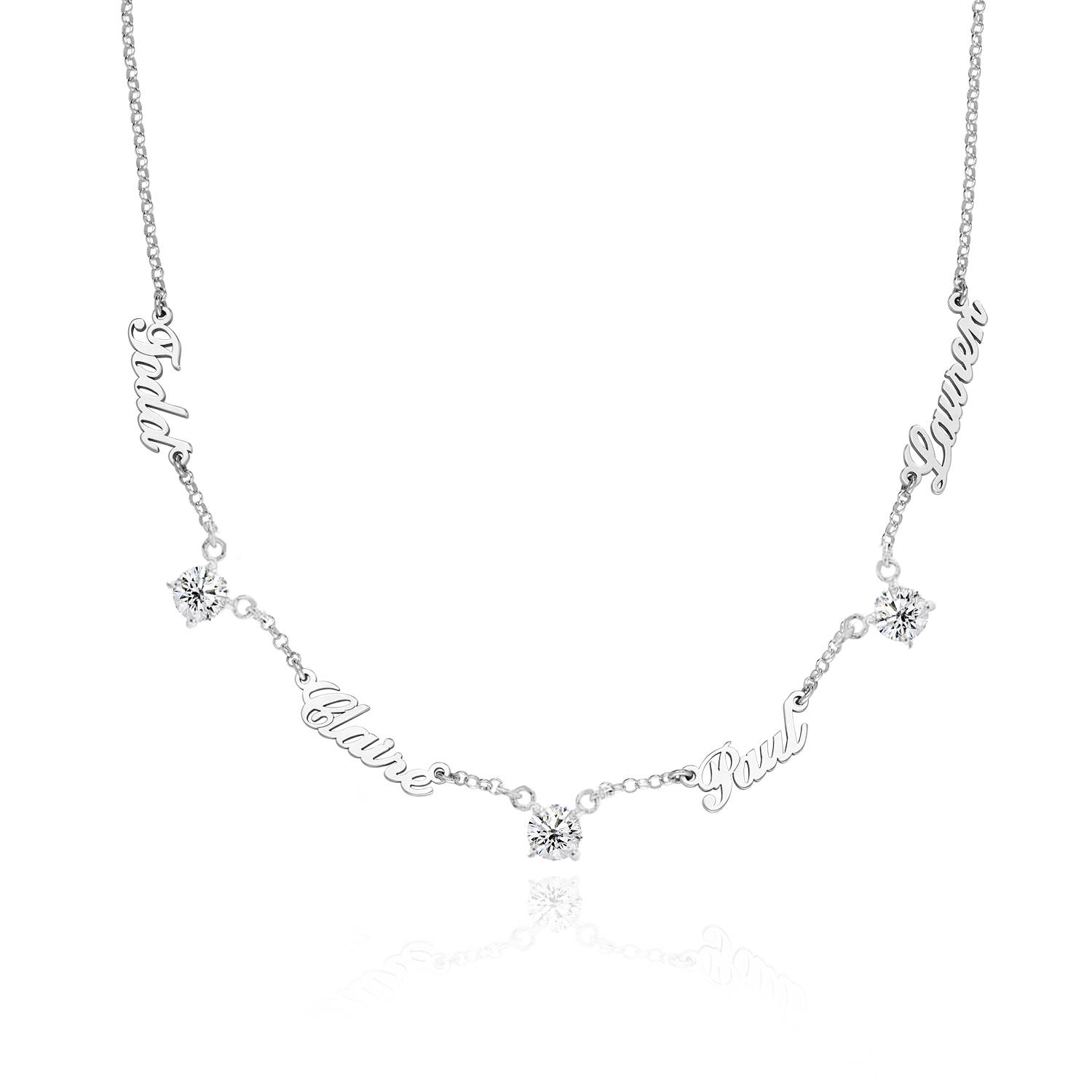 Heritage Halskette mit mehreren Namen und 0,30 ct Diamanten - 925er Sterlingsilber-2 Produktfoto
