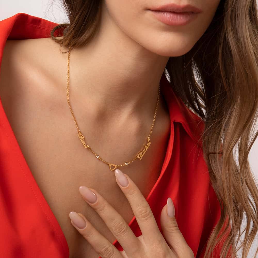 "Herz der Liebenden" Namenskette mit Diamanten - vergoldetes Sterlingsilber-1 "Herz der Liebenden" Namenskette mit Diamanten - vergoldetes Sterlingsilber-1 Produktfoto