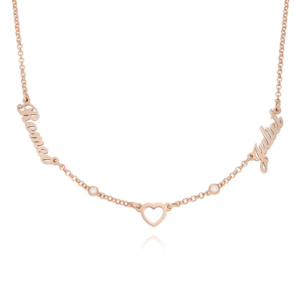"Herz der Liebenden" Namenskette mit Diamanten - rosévergoldetes Sterlingsilber-4 "Herz der Liebenden" Namenskette mit Diamanten - rosévergoldetes Sterlingsilber-4 Produktfoto