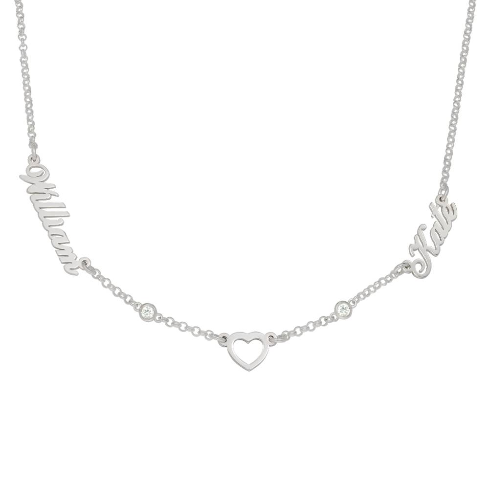 "Herz der Liebenden" Namenskette mit Diamanten - 925er Sterlingsilber-3 "Herz der Liebenden" Namenskette mit Diamanten - 925er Sterlingsilber-3 Produktfoto