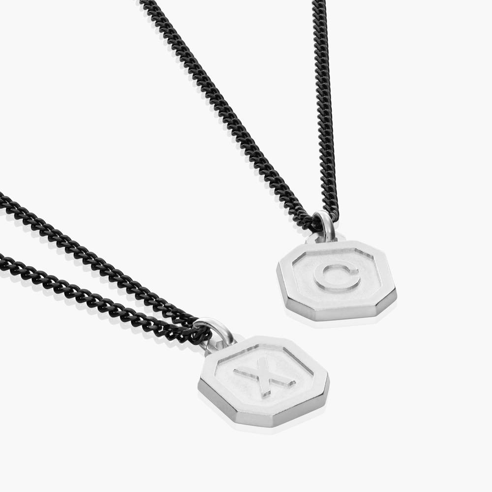 Heritage Initial Halskette für Männer - Silber-4 Produktfoto