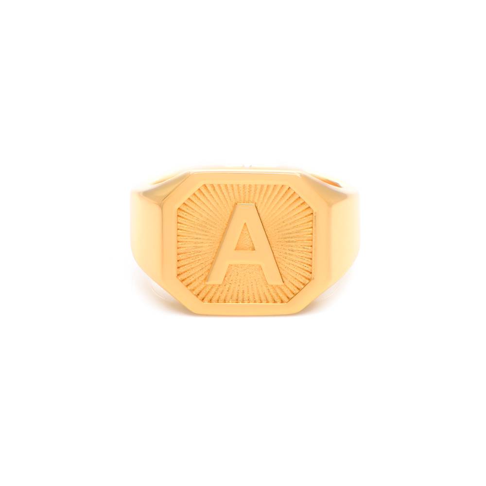 Heritage Initial Ring für Männer  - vergoldetes Sterlingsilber-2 Produktfoto