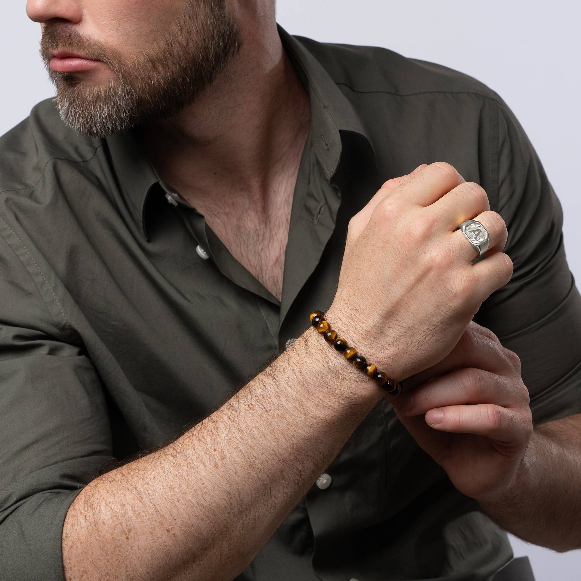 Heritage Initial Ring für Männer - 925er Sterlingsilber-1 Produktfoto