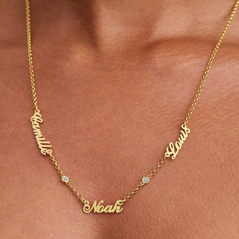 Heritage Halskette mit mehreren Namen und Diamanten - 585er Gelbgold-4 Produktfoto