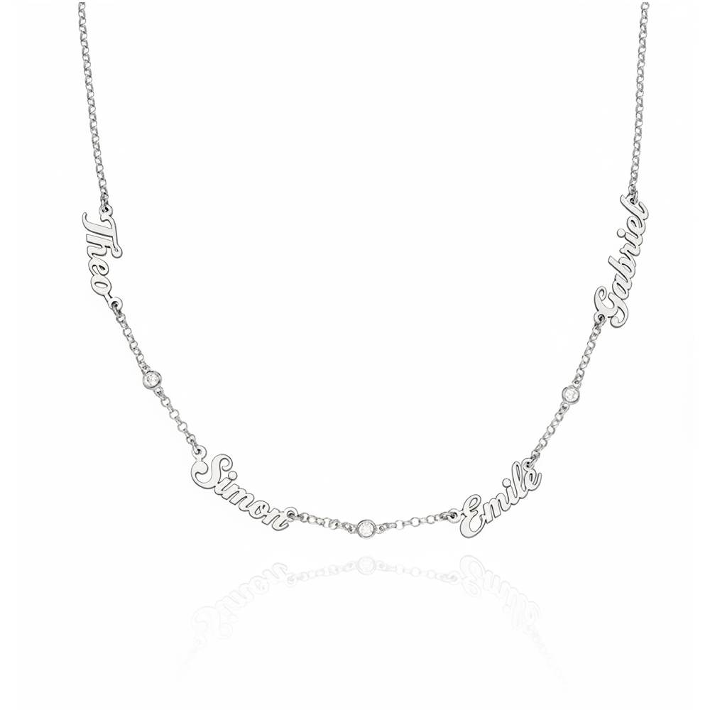 Heritage Halskette mit mehreren Namen und Diamanten - Silber-1 Produktfoto